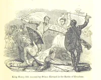 An illustration from The History of England; from the invasion of Julius Caesar to the Revolution in 1688: by D. Hume ... With a continuation, from that period to the death of George the Second, by Tobias Smollett ... and Chronological Records to the coronation of his present Majesty, George the Fourth, by John Burke ... With numerous engravings. (Historical Questions comprising a series of studies upon the most important passages in Dolby's Universal Histories; commencing with Hume and Smollet's History of England. By Robert Horner.) (1825)
