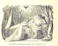 An illustration from The History of England; from the invasion of Julius Caesar to the Revolution in 1688: by D. Hume ... With a continuation, from that period to the death of George the Second, by Tobias Smollett ... and Chronological Records to the coronation of his present Majesty, George the Fourth, by John Burke ... With numerous engravings. (Historical Questions comprising a series of studies upon the most important passages in Dolby's Universal Histories; commencing with Hume and Smollet's History of England. By Robert Horner.) (1825)