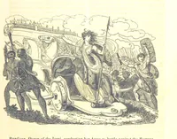 An illustration from The History of England; from the invasion of Julius Caesar to the Revolution in 1688: by D. Hume ... With a continuation, from that period to the death of George the Second, by Tobias Smollett ... and Chronological Records to the coronation of his present Majesty, George the Fourth, by John Burke ... With numerous engravings. (Historical Questions comprising a series of studies upon the most important passages in Dolby's Universal Histories; commencing with Hume and Smollet's History of England. By Robert Horner.) (1825)