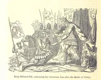 An illustration from The History of England; from the invasion of Julius Caesar to the Revolution in 1688: by D. Hume ... With a continuation, from that period to the death of George the Second, by Tobias Smollett ... and Chronological Records to the coronation of his present Majesty, George the Fourth, by John Burke ... With numerous engravings. (Historical Questions comprising a series of studies upon the most important passages in Dolby's Universal Histories; commencing with Hume and Smollet's History of England. By Robert Horner.) (1825)