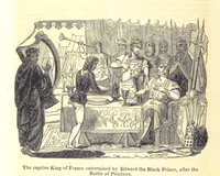 An illustration from The History of England; from the invasion of Julius Caesar to the Revolution in 1688: by D. Hume ... With a continuation, from that period to the death of George the Second, by Tobias Smollett ... and Chronological Records to the coronation of his present Majesty, George the Fourth, by John Burke ... With numerous engravings. (Historical Questions comprising a series of studies upon the most important passages in Dolby's Universal Histories; commencing with Hume and Smollet's History of England. By Robert Horner.) (1825)
