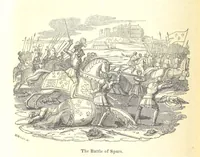An illustration from The History of England; from the invasion of Julius Caesar to the Revolution in 1688: by D. Hume ... With a continuation, from that period to the death of George the Second, by Tobias Smollett ... and Chronological Records to the coronation of his present Majesty, George the Fourth, by John Burke ... With numerous engravings. (Historical Questions comprising a series of studies upon the most important passages in Dolby's Universal Histories; commencing with Hume and Smollet's History of England. By Robert Horner.) (1825)