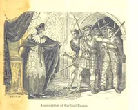 An illustration from The History of England; from the invasion of Julius Caesar to the Revolution in 1688: by D. Hume ... With a continuation, from that period to the death of George the Second, by Tobias Smollett ... and Chronological Records to the coronation of his present Majesty, George the Fourth, by John Burke ... With numerous engravings. (Historical Questions comprising a series of studies upon the most important passages in Dolby's Universal Histories; commencing with Hume and Smollet's History of England. By Robert Horner.) (1825)