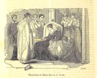 An illustration from The History of England; from the invasion of Julius Caesar to the Revolution in 1688: by D. Hume ... With a continuation, from that period to the death of George the Second, by Tobias Smollett ... and Chronological Records to the coronation of his present Majesty, George the Fourth, by John Burke ... With numerous engravings. (Historical Questions comprising a series of studies upon the most important passages in Dolby's Universal Histories; commencing with Hume and Smollet's History of England. By Robert Horner.) (1825)