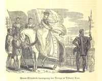 An illustration from The History of England; from the invasion of Julius Caesar to the Revolution in 1688: by D. Hume ... With a continuation, from that period to the death of George the Second, by Tobias Smollett ... and Chronological Records to the coronation of his present Majesty, George the Fourth, by John Burke ... With numerous engravings. (Historical Questions comprising a series of studies upon the most important passages in Dolby's Universal Histories; commencing with Hume and Smollet's History of England. By Robert Horner.) (1825)