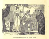An illustration from The History of England; from the invasion of Julius Caesar to the Revolution in 1688: by D. Hume ... With a continuation, from that period to the death of George the Second, by Tobias Smollett ... and Chronological Records to the coronation of his present Majesty, George the Fourth, by John Burke ... With numerous engravings. (Historical Questions comprising a series of studies upon the most important passages in Dolby's Universal Histories; commencing with Hume and Smollet's History of England. By Robert Horner.) (1825)