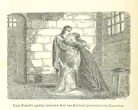 An illustration from The History of England; from the invasion of Julius Caesar to the Revolution in 1688: by D. Hume ... With a continuation, from that period to the death of George the Second, by Tobias Smollett ... and Chronological Records to the coronation of his present Majesty, George the Fourth, by John Burke ... With numerous engravings. (Historical Questions comprising a series of studies upon the most important passages in Dolby's Universal Histories; commencing with Hume and Smollet's History of England. By Robert Horner.) (1825)