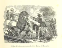 An illustration from The History of England; from the invasion of Julius Caesar to the Revolution in 1688: by D. Hume ... With a continuation, from that period to the death of George the Second, by Tobias Smollett ... and Chronological Records to the coronation of his present Majesty, George the Fourth, by John Burke ... With numerous engravings. (Historical Questions comprising a series of studies upon the most important passages in Dolby's Universal Histories; commencing with Hume and Smollet's History of England. By Robert Horner.) (1825)