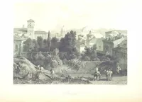 An illustration from Italy, classical, historical and picturesque. Illustrated in a series of views from drawings by Stanfield, R. A., Roberts, R. A., Harding, Prout, Leitch, Brockedon, Barnard, &c. &c. With descriptions of the scenes. Preceded by an introductory essay, on the recent history and present condition of Italy and the Italians, by Camillo Mapei (translated by David Dundas Scott) (1859)