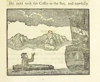 An illustration from Providence Displayed: or, the remarkable adventures of Alexander Selkirk, who lived four years and four months by himself, on the island of Juan Fernandez ... To which is added a supplement, containing the history of P. Serrano, E. How, and others left in similar situations (1800)