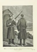 An illustration from With the Colours; or, the piping times of peace ... With illustrations by R. Simkin (1881)