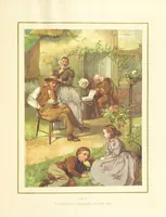 An illustration from The Nobility of Life, its graces and virtues, portrayed in prose and verse by the best writers. Selected and edited by L. Valentine. With twenty-four original pictures printed in colours, elaborate borders, etc (1869)