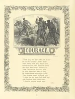 An illustration from The Nobility of Life, its graces and virtues, portrayed in prose and verse by the best writers. Selected and edited by L. Valentine. With twenty-four original pictures printed in colours, elaborate borders, etc (1869)