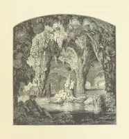 An illustration from The Poetical Works of John Keats. With a memoir by Richard Monckton Milnes. Illustrated by 120 designs, original and from the antique, drawn on wood by George Scharf, Jun (1854)