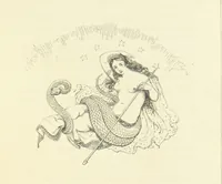 An illustration from The Poetical Works of John Keats. With a memoir by Richard Monckton Milnes. Illustrated by 120 designs, original and from the antique, drawn on wood by George Scharf, Jun (1854)