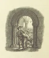 An illustration from The Poetical Works of John Keats. With a memoir by Richard Monckton Milnes. Illustrated by 120 designs, original and from the antique, drawn on wood by George Scharf, Jun (1854)