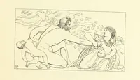 An illustration from The Poetical Works of John Keats. With a memoir by Richard Monckton Milnes. Illustrated by 120 designs, original and from the antique, drawn on wood by George Scharf, Jun (1854)