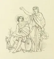 An illustration from The Poetical Works of John Keats. With a memoir by Richard Monckton Milnes. Illustrated by 120 designs, original and from the antique, drawn on wood by George Scharf, Jun (1854)