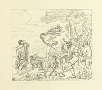 An illustration from The Poetical Works of John Keats. With a memoir by Richard Monckton Milnes. Illustrated by 120 designs, original and from the antique, drawn on wood by George Scharf, Jun (1854)