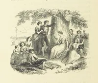 An illustration from The Poetical Works of John Keats. With a memoir by Richard Monckton Milnes. Illustrated by 120 designs, original and from the antique, drawn on wood by George Scharf, Jun (1854)
