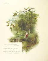 An illustration from The King's Highway, daily texts & hymns for a month. Illustrated by F. Hines (1890)