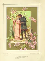 An illustration from Love-Knots and Bridal-Bands: poems and rhymes of wooing and wedding, and valentine verses. Selected ... by F. L. ... With sixteen coloured illustrations by G. D. Leslie, ... W. F. Yeames, etc (1883)