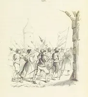 An illustration from Herinneringen uit den worstelstrijd met Spanje ... Met op staal gegraveerde platen (1853)