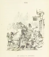 An illustration from Herinneringen uit den worstelstrijd met Spanje ... Met op staal gegraveerde platen (1853)