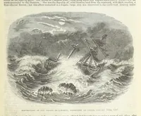 An illustration from Tales of Shipwrecks and Adventures at Sea: ... with celebrated voyages, amusing tales ... and ... anecdotes. Illustrated with ... engravings ... Edited by J. L. No. 1-59 (1846)