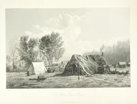 An illustration from Route from Liverpool to Great Salt Lake Valley illustrated ... from sketches ... by Frederick Piercy, and containing a map of the overland portion of the journey. Edited by J. Linforth. [With plates, including portraits (1855)