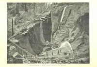 An illustration from Gold: its occurrence and extraction. Embracing the geographical and geological distribution ... of gold-bearing rocks; ... a bibliography of the subject; and a glossary of English and foreign technical terms ... With ... maps, etc (1882)