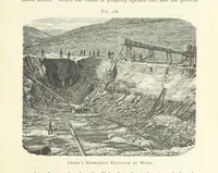 An illustration from Gold: its occurrence and extraction. Embracing the geographical and geological distribution ... of gold-bearing rocks; ... a bibliography of the subject; and a glossary of English and foreign technical terms ... With ... maps, etc (1882)
