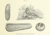 An illustration from Gold: its occurrence and extraction. Embracing the geographical and geological distribution ... of gold-bearing rocks; ... a bibliography of the subject; and a glossary of English and foreign technical terms ... With ... maps, etc (1882)