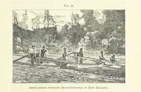 An illustration from Gold: its occurrence and extraction. Embracing the geographical and geological distribution ... of gold-bearing rocks; ... a bibliography of the subject; and a glossary of English and foreign technical terms ... With ... maps, etc (1882)