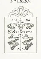 Picture 82 of 103 from A Description of the Westminster Tobacco Box ... Compiled by [John E. Smith, for] the Overseers for 1887, etc. (Pt. I. A reproduction of the ... account, engravings ... published in ... 1824; Pt. II. Notes on the office of Overseer; extracts from the accounts of the overseers ... 1561-1590; ... copies of the inscriptions ... & ornaments ... to 1887, etc.) (1887), leaf 183