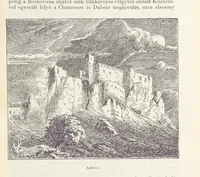 An illustration from A Vág és vidéke topographiai leirás, egyszersmind kalauz a Vág-völgyben utazók ... számára. ... 54 eredeti képpel. Kiadta L. Gy (1881)