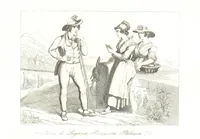 An illustration from C. Frommel's pittoreskes Italien. Nach dessen Original-Gemälden und Zeichnungen. Die Scenen aus dem Volksleben nach Zeichnungen von Catel, Gail, Goetzloff, Mosbrugger, Weller, Pinelli, etc. In Stahl gestochen von C. Frommel und H. Winkler. Text für Ober-Italien von W. von Lüdemann, Unter-Italien von C. Witte, etc (1840)