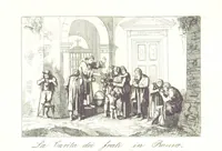 An illustration from C. Frommel's pittoreskes Italien. Nach dessen Original-Gemälden und Zeichnungen. Die Scenen aus dem Volksleben nach Zeichnungen von Catel, Gail, Goetzloff, Mosbrugger, Weller, Pinelli, etc. In Stahl gestochen von C. Frommel und H. Winkler. Text für Ober-Italien von W. von Lüdemann, Unter-Italien von C. Witte, etc (1840)