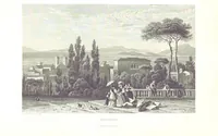 An illustration from C. Frommel's pittoreskes Italien. Nach dessen Original-Gemälden und Zeichnungen. Die Scenen aus dem Volksleben nach Zeichnungen von Catel, Gail, Goetzloff, Mosbrugger, Weller, Pinelli, etc. In Stahl gestochen von C. Frommel und H. Winkler. Text für Ober-Italien von W. von Lüdemann, Unter-Italien von C. Witte, etc (1840)