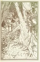 An illustration from A Book of Old English Ballads. With an accompaniment of decorative drawings by G. W. Edwards, and an introduction by H. W. Mabie (1896)