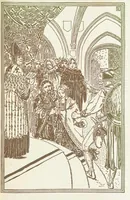 An illustration from A Book of Old English Ballads. With an accompaniment of decorative drawings by G. W. Edwards, and an introduction by H. W. Mabie (1896)