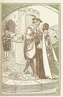 An illustration from A Book of Old English Ballads. With an accompaniment of decorative drawings by G. W. Edwards, and an introduction by H. W. Mabie (1896)