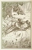 An illustration from A Book of Old English Ballads. With an accompaniment of decorative drawings by G. W. Edwards, and an introduction by H. W. Mabie (1896)