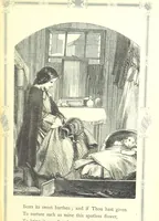 An illustration from The home affections pourtrayed by the poets. Selected and edited by Charles Mackay. Illustrated with ... engravings ... by eminent artists, and engraved by the Brothers Dalziel (1883)