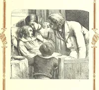 An illustration from The home affections pourtrayed by the poets. Selected and edited by Charles Mackay. Illustrated with ... engravings ... by eminent artists, and engraved by the Brothers Dalziel (1883)