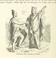 An illustration from Geschichte Bayerns. Unter Zugrundelegung von Lorenz von Westenrieders bayerischer Geschichte neu bearbeitet, dem Volke erzählt, und mit Beigaben aus der bayerischen Culturgeschichte und Sage versehen. ... Mit vielen Holzschnittbildern (1874)