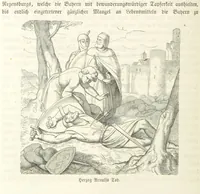 An illustration from Geschichte Bayerns. Unter Zugrundelegung von Lorenz von Westenrieders bayerischer Geschichte neu bearbeitet, dem Volke erzählt, und mit Beigaben aus der bayerischen Culturgeschichte und Sage versehen. ... Mit vielen Holzschnittbildern (1874)