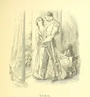 An illustration from Moore's Irish Melodies, Lalla Rookh, National Airs, Legendary Ballads, Songs, etc., with a memoir by J. F. Waller. Illustrations, etc (1867)
