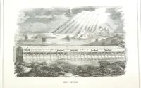 An illustration from Los Héroes y las Maravillas del Mundo. ... Anales del mundo desde los tiempos bíblicos hasta nuestros dias. ... Gran Memorandum histórico ... que comprende íntegras las obras siguientes. La Imparcial ... Historia Universal, escrita por el sabio Benedictino Clemente y su tan celebrado Arte de comprobar los datos de las fechas históricas, crónicas y otros antiguos documentos; ... continuada hasta hoy dia por M. de Saint Allais; la Historia de Alejandro el Grande, escrita por Quinto Curcio, la de Cártago y Roma, Anibal y los Escipiones, Pompeyo y Cesar, continuados los famosos Comentarios de este último; la de la guerra de Yugurta y Catilina, trasladado íntegro todo el Salustio. La Historia de la guerra de los Judios contra los Romanos. ... Descripcion del Capitolio, destruccion de Jerusalen, Martirio de los Macabeos, etc. escrita por Flavio Josefo, traducida del original Griego ... acompañadas dichas historias con las fideles tablas cronológicas de la citada obra de Clemente. ... Seguido todo de los tan celebrados cuadros de la pintura del hombre y de las maravillas que le rodean por ... Buffon, Cuvier, Lacepede, ... precedido del discurso sobre la Historia Universal por ... Bossuet. ... Dispuesto, ordenado, y completado el cuerpo general de la obra hasta el dia que termine por D. de Mora y Casarusa. Revisada la parte religiosa que comprende por I. Sayol y Echevarría. ... Quinta edicion (1855)