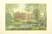 An illustration from The Ancestral Homes of Britain; containing examples of its noblest castles, halls, and mansions. With ... coloured illustrations ... and biographical and historical notices (1868)